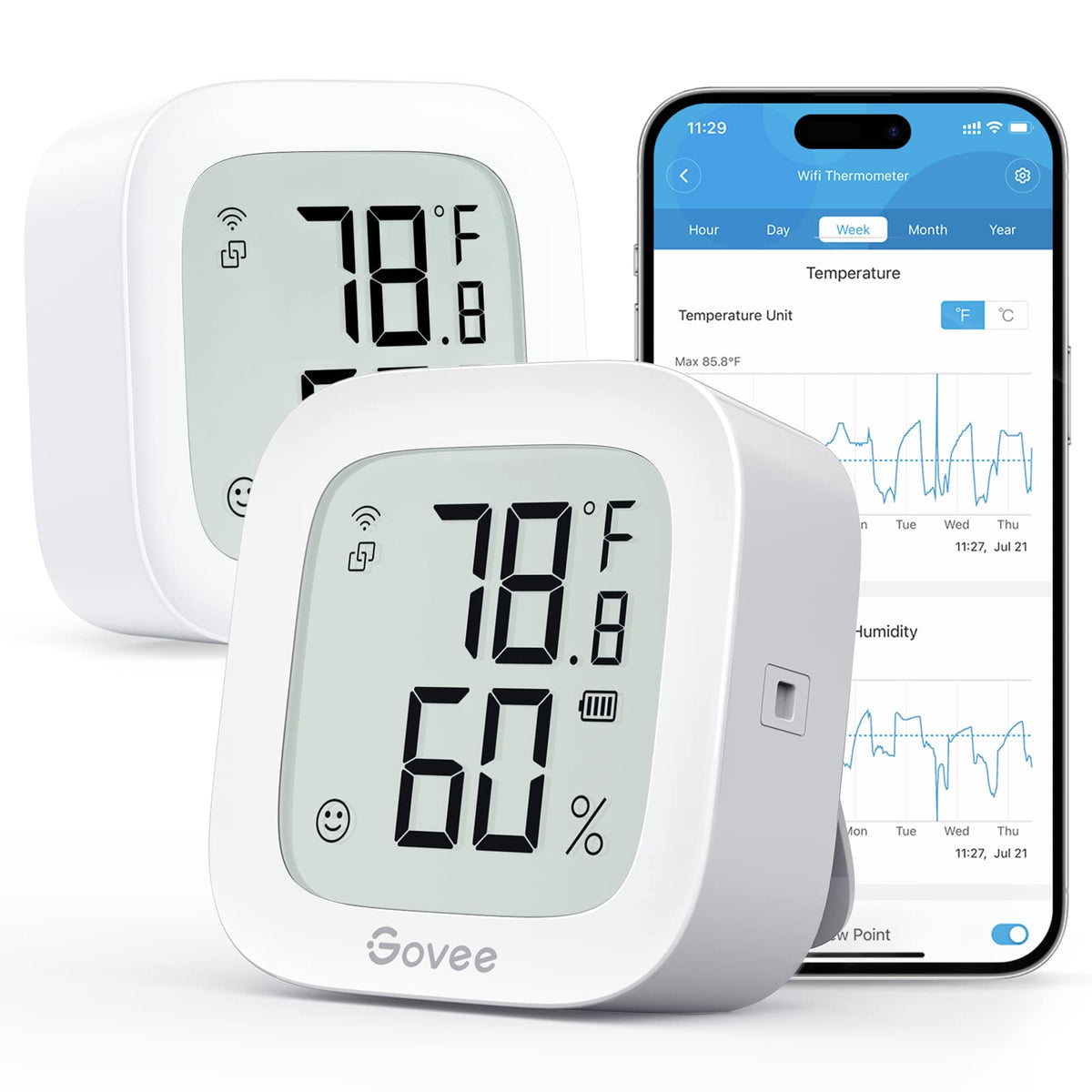 Govee WiFi Thermometer Hygrometer H5103 with Electronic Ink Display