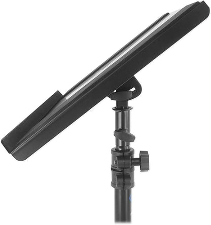 Rockville RLS68 Dual-Tray Laptop/Tablet Stand, Adjustable Height, Foldable, Portable, for DJs and Presenters