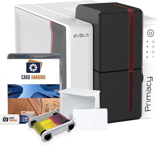 Evolis Primacy 2 Dual Sided Card Printer & Supplies Bundle (PM2-0025-A)