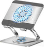 Laptop Cooling Pad 360° Rotating Laptop Stand with 5" Turbo Cooling Fan, 2 Adjustable Angle and 0-12 inches Tall Adjustable Cooling Pad Fits 10-17.3" laptops Pads