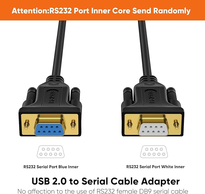 CableCreation USB to RS232 Serial Adapter with PL2303 Chip, 3.3 FT USB to DB9 Pin Female Converter Cable for Cashier Register, Modem, Scanner, Digital Cameras, CNC etc, Black