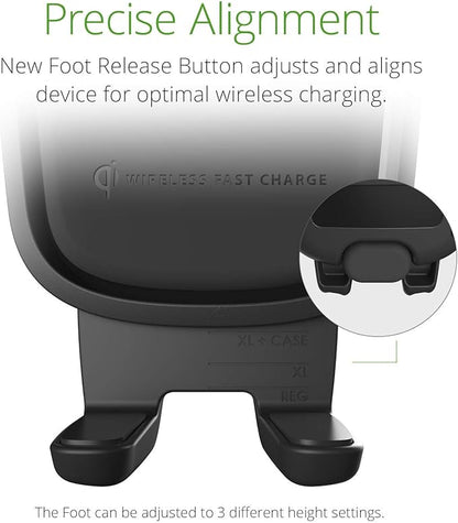 iOttie Car Charger Easy One Touch Wireless 2 Qi Charging CD Slot + Air Vent Combo Phone Mount for iPhone, Samsung Galaxy, Huawei, LG, Smartphones, Black