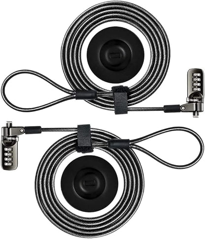 I3C Laptop Cable Lock 4 Digital Combination Lock Security Computer Cable Lock Anti Theft Combination Lock Compatible for Tablet Laptop (2 Packs)