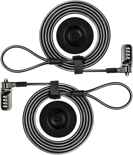 I3C Laptop Cable Lock 4 Digital Combination Lock Security Computer Cable Lock Anti Theft Combination Lock Compatible for Tablet Laptop (2 Packs)
