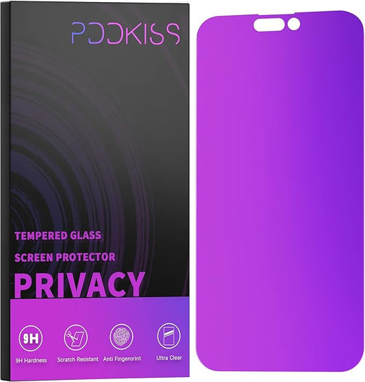 PDDKISS Compatible for iPhone 14 Pro Max Privacy Screen Protector Tempered Glass 6.7 inch Display, Gradient Colorful Anti Spy Light HD Easy Installation