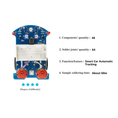 Yidab Soldering Practice Kit DIY D2-5 Tracking Car Plug-in Circuit Kit Learn Soldering Kit for Beginners