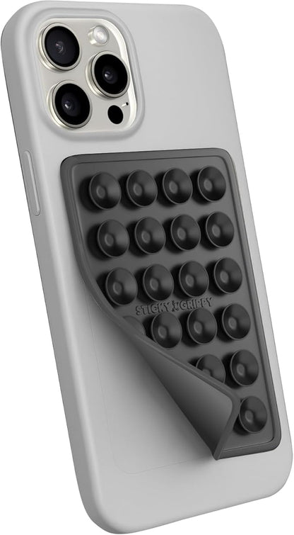 StickyGrippy Suction Phone Case Mount, Sillicon Adhesive Phone Accessory for iPhone and Android, Hands-Free Fidget Toy Mirror Shower Phone Holder, Tiktok Videos and Selfies (Blue)