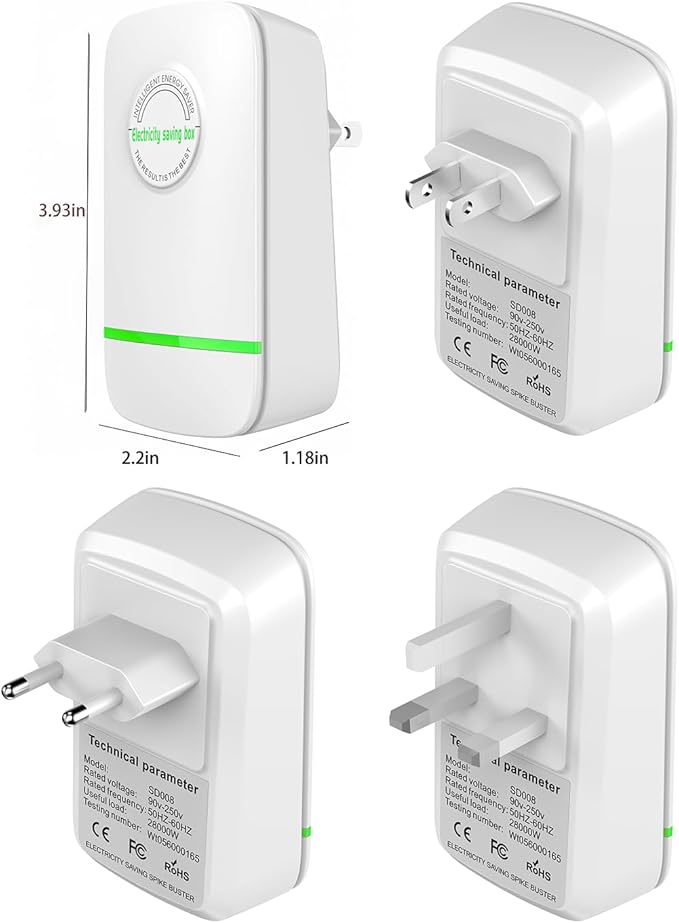 Elon-musk's Electricity Saving Box Stop Watt Stopwatt Energy Saving Device Save Energy Saving Device Energy Saving Power Strip for Home Office US Plug 90v-250v 30kw Rated Green (1PCS, Black)