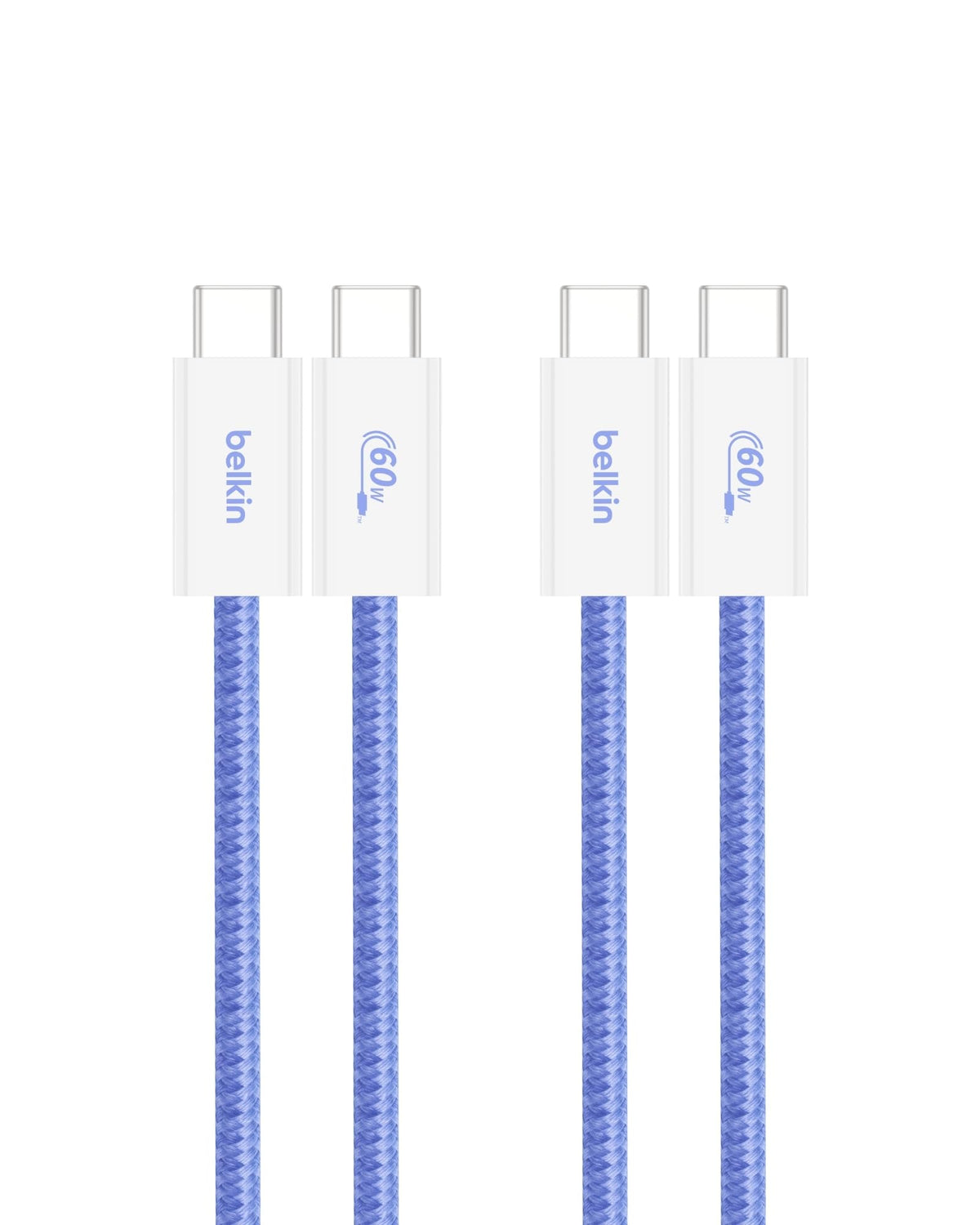 Belkin USB C to USB C 60W Braided Cable 2 Pack, 6.6ft iPhone Charger Cord