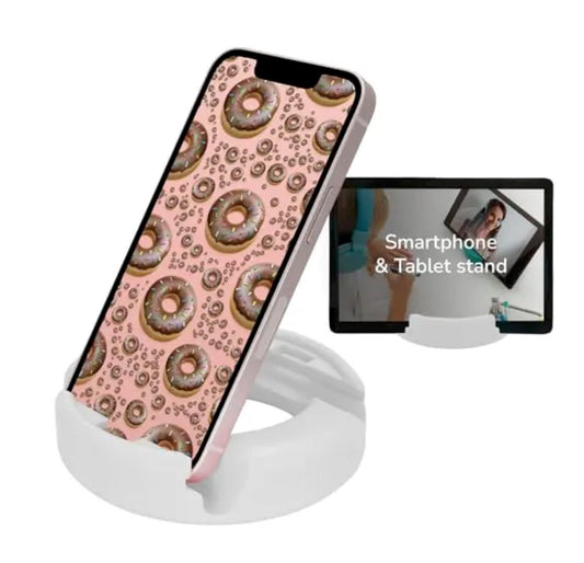 GoDonut Original – Phone and Tablet Stand – Compatible with Devices UP to 0.5" Thick Including Protective Cases - for use at Work, at Home, Travel and on-the-go - Blue