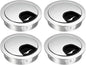 uxcell Cable Hole Cover, 2Inch/50mm Zinc Alloy Desk Wire Cord Cable Grommets Hole Cover for Office PC Desk Cable Cord Organizer, 4Pcs Bright Silver