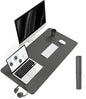 YSAGi Non-Slip Leather Desk Pad L Size, Waterproof Laptop Computer Desk Keyboard Mat, Table Protector Blotter Mat, Large Mouse Pad for Office/Work/Home/Decor(Dark Gray, 35.4" x 17")