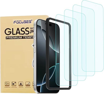 4 Pack Anti Blue Light Screen Protector for iPhone 16 Pro [6.3 inch] with Installation Frame,9H+ Anti Blue Light Tempered Glass, Anti-Scratch, Case Friendly