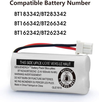 GEILIENERGY BT183342 BT283342 BT166342 BT266342 BT162342 BT262342 Battery Compatible with CS6114 CS6419 CS6719 CS6919 EL52300 CL80111 Cordless Handset Phone (Pack of 4)