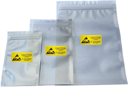 Anti Static Bags,ESD Bags,100pcs Mixed Sizes Antistatic Resealable Bag for 3.5 Hard Drive, 2.5 Solid State Drive with Labels, ESD Shielding Bag for Varieties of Electronic Device