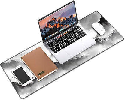 Galdas Gaming Mouse Pad XXL XL Large Long Extended Big Mousepad Non-Slip Rubber Keyboard Mouse Pad with Stitched Edges for Laptop Home Office (31.5x11.8x0.08 Inch) … (Black Ink)