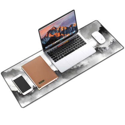 Galdas Mouse Pad for Gaming,XXL XL Large Mouse Mat Long Extended Mousepad Desk Mat Non-Slip Rubber Mice Pads Stitched Edges Thin,Black Ink Background (31.5 x 11.8 x 0.12 Inches)