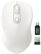 Trueque Wireless Mouse for Laptop, Ergonomic 6-Button Mouse, Pure White