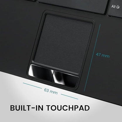 Perixx PERIBOARD-725 Wireless Keyboard with Touchpad - Multi-Device Connection with 2.4G and Bluetooth - Silent Scissor Keys - 11.18x7.17x1.1 Inches Dimension - US English
