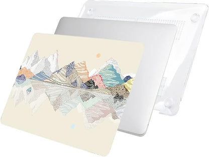 LanBaiLan Compatible for MacBook Pro 13 inch with Touch Bar 2022 2020 2019 2018 2017 2016 M1 M2 A2338 A2289 A2251 A2159 A1989 A1706 A1708, Laptop Protect Shell Case & Keyboard Cover, Mountain