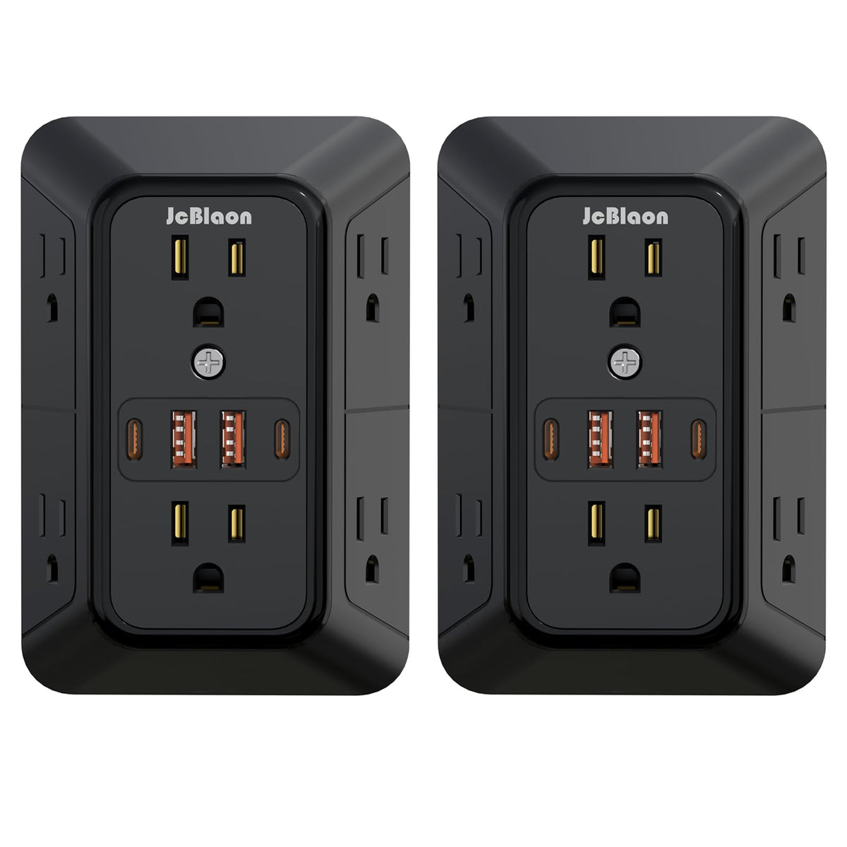 Wall Outlet Extender with Night Light, Power Plug Adapter Multi Plug Outlet Surge Protector with 4 USB Charging Ports (2 USB C), Adapter Spaced Outlets for Home Travel Office-ETL