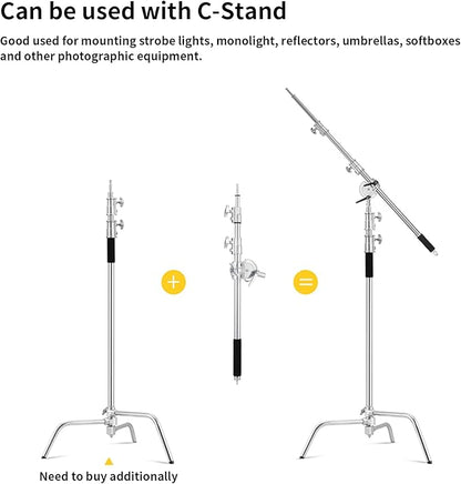 Heavy Duty Extension Boom Arm Bar for Photography C Stand and Light Stand,Adjustable 3.6-8.2ft Crossbar Holding Arm with Sand Bag for Softbox,Studio Strobe,Monolight,LED Video Light,Reflector ect.