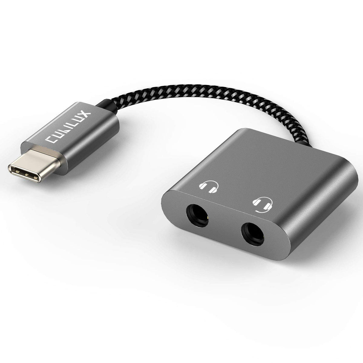 Cubilux USB C Dual Headphones Splitter Compatible with iPhone 17/16/15, iPad Pro 13/11 iPad Air 13/11 iPad 11/10, Type C to Double 3.5mm Audio Splitter, 2-Way Earphone Adapter for Phone, Tablet