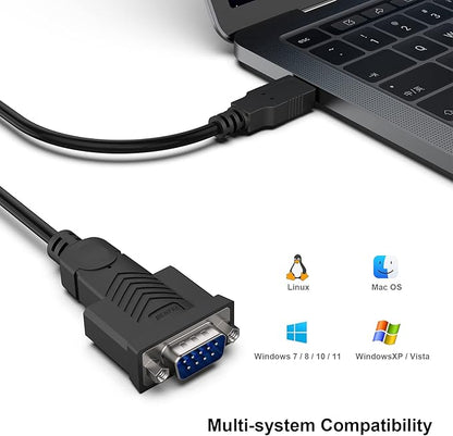 BENFEI USB to Serial Adapter,6 Feet USB to RS-232 Male (9-pin) DB9 Serial Cable, Prolific Chipset, Windows 11/10/8.1/8/7, Mac OS X 10.6 and Above（Not VGA）
