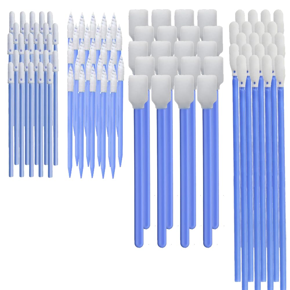 Wellgler's 100pcs Foam Cleaning Swabs, Multi-Purpose Cleanroom Foam Tip, Cleaning Swab Kitip,Lab Swabs.