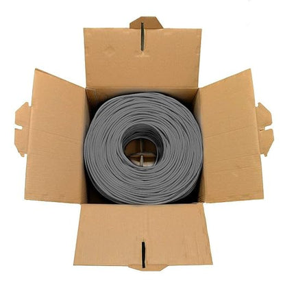 Dripstone CAT6 Ethernet Cable 1000ft Bulk Network LAN Wire 23AWG Solid UTP 550MHz High-Speed Internet Cable Gaming, Streaming, Office, Home Use, Pull Box, Cat6 Bulk, Stable Connectivity - Gray