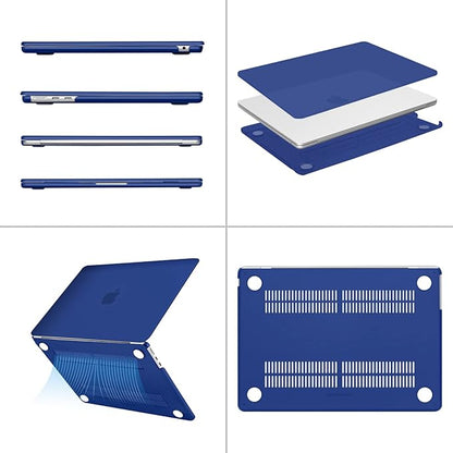 MOSISO Compatible with MacBook Air 13 inch Case 2025 2024 2023 2022 M4 A3240 M3 A3113 M2 A2681, Plastic Hard Shell&Keyboard Cover&Screen Film&Type C for MacBook Air 13.6 inch Case, Royal Blue