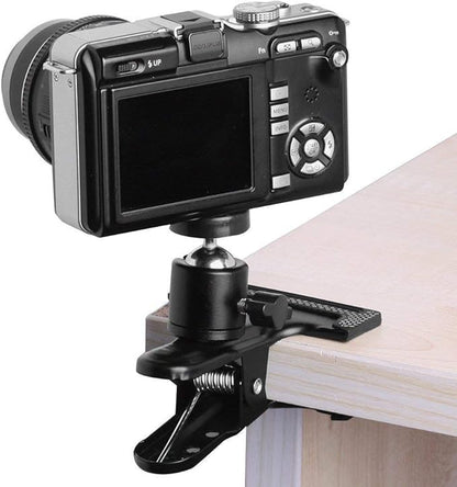 SLOW DOLPHIN Tripod Clip Clamp Mount Flash Reflector Holder for Studio Backdrop Camera with 360 Swivel Tripod Mini Ball Head Standard 1/4" Screw,SLR, Digital SLR, Video Came(2PACK)