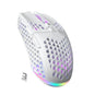 SOLAKAKA SM600 Honeycomb Shell Gaming Mouse Wireless,Tri-Modes BT/2.4G Wireless/Type-C Wired Gamer Mouse with 2 Side Buttons, Macro Programmable and RGB Light for PC/Mac/Laptop,Black