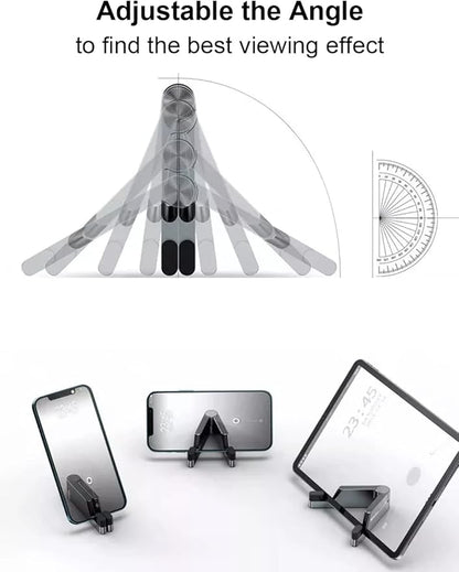 MONEER Cell Phone Stand, Phone Stand for Desk, Foldable & Portable iPhone Stand, Cell Phone Holder Desk Compatible with All Mobile Phone, iPhone, iPad mini, Tablet 4-10.5" (Black)
