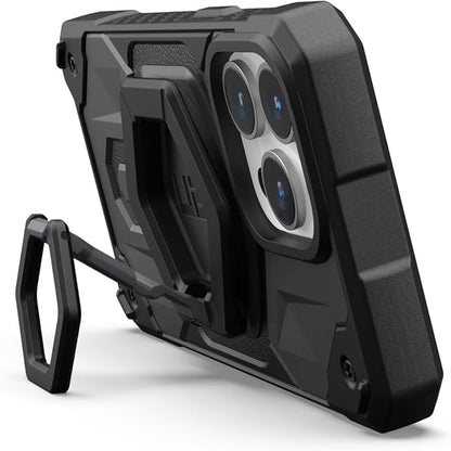 URBAN ARMOR GEAR UAG Magnetic Phone Ring Stand Compatible with MagSafe Magnet, Removable Metal Finger Ring Grip & 360 Rotation Adjustable Kickstand for iPhone 16/15, Galaxy S25, S24, Black/Silver