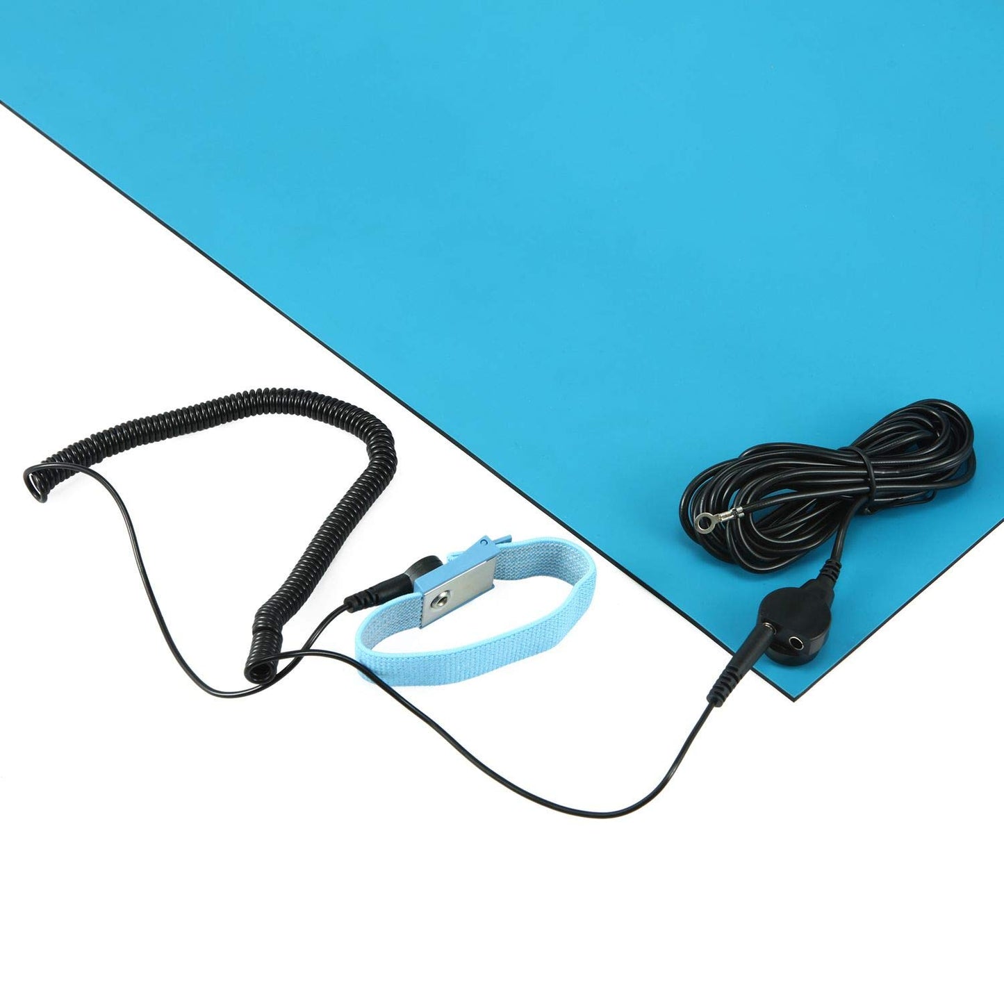 MWRF Source ESD Mat Kit with Wrist Strap and Grounding Cord (20 Inches x 24 Inches x 0.12 Inch, Blue)
