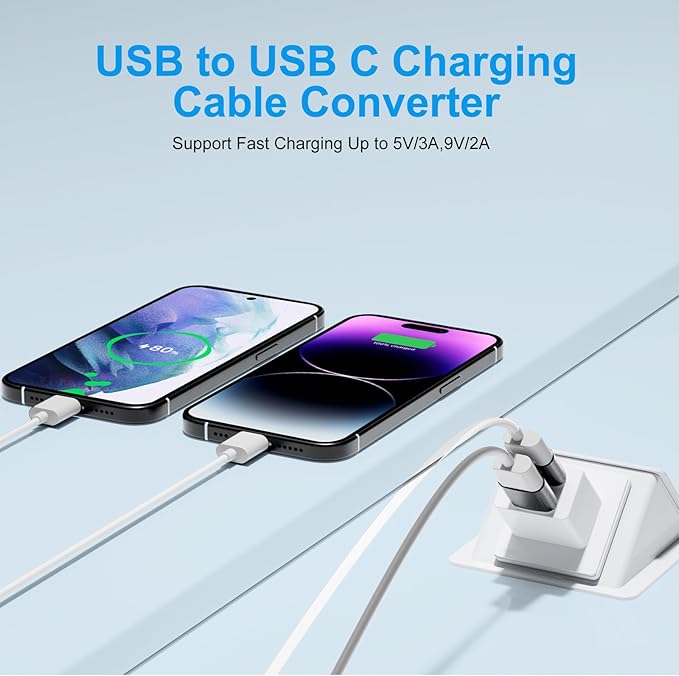 USB to USB C Adapter 10 Pack,USBC to USB Adapter,USBA to USBC Adapter,TypeC to USBA Male Female OTG Converter for iPhone 16 15,MacBook,PS5,Phones,Charger,Grey