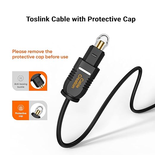 CableCreation Optical Digital Audio Cable, [5-Pack] 6FT Slim Fiber Optic Toslink Optical S/PDIF Cord for Home Theater, Sound Bar, TV, PS4, Xbox, VD/CD Player, Game Console&More, Black/OD:2.2mm