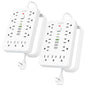 JouleLoom 10 FT Flat Plug Power Strip,11 Multiple AC Outlets with 6 USB Ports (2 USB C), 6 Feet Extension Cord, 1250W/10A, One Touch Switch Button, White