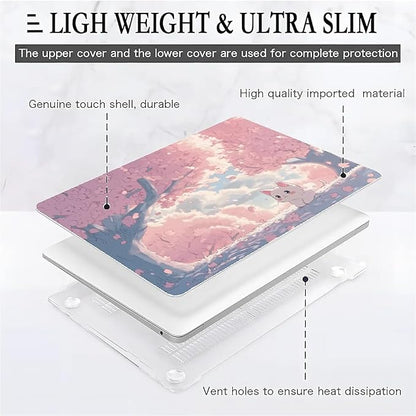 Compatible with MacBook Air 13.3 13.6 Inch Case 2022 2021 2020 2019 Plastic Hard Shell Case Cover,13.3 Pro(A1706/A1708/A1989/A2159/A2289/A2338), Cute Cat