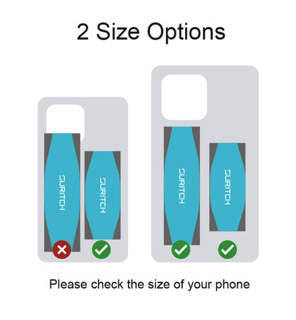 SURITCH Phone Grip Strap Finger Loop Holder for Back of Phone, 2-in-1 Soft Silicone Gripper Kickstand for iPhone Samsung and Most Cell Phone Cases, 3.15" Black
