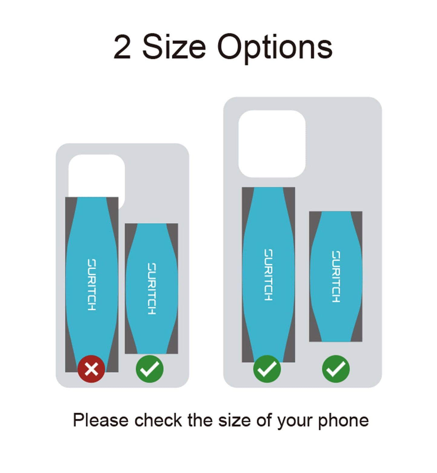 SURITCH Phone Grip Strap Finger Loop Holder for Back of Phone, 2-in-1 Soft Silicone Gripper Kickstand for iPhone Samsung and Most Cell Phone Cases, 3.94" White