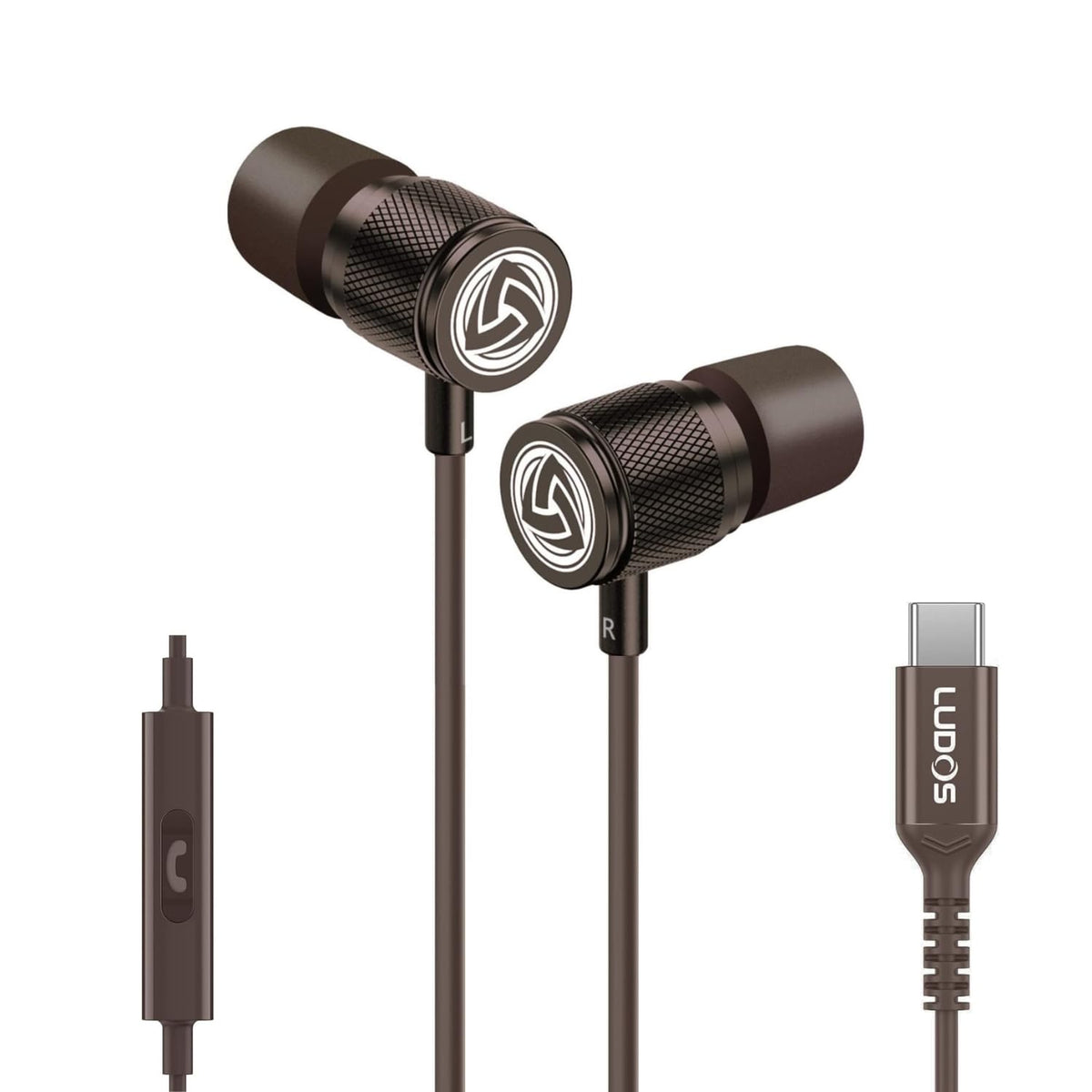 LUDOS Ultra Wired Earbuds in-Ear Headphones, 5 Years Warranty, Earphones with Mic, Noise Isolating Ear Buds, Memory Foam for iPhone, Samsung, School Students, Kids, Women, Small Ears - Turquoise