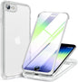 Miracase for iPhone SE Phone Case 3rd/2nd Generation 2022 2020 Full-Body with Built-in Glass Screen Protector, Heavy Duty 360° Protective Shockproof Bumper Cover for iPhone 8/SE, Matte Clear