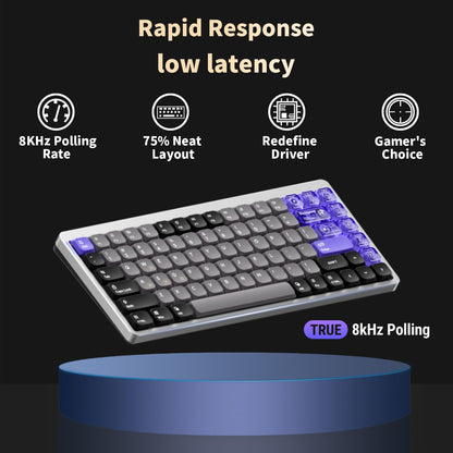 nuphy Air75 HE Rapid Trigger Low Profile Gaming Keyboard,Hall Effect keybaord,84 Keys 75 Percent Layout Wired Magnetic Switches Keyboards,Magnetic Jade Pro Switch