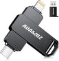 512GB Flash Drive Intended for iPhone, Memory Stick Storage Files Photos Videos Backup, Compatible with iPhone iPad Android PC, Plug and Play, No Application Required (Metal Gray)