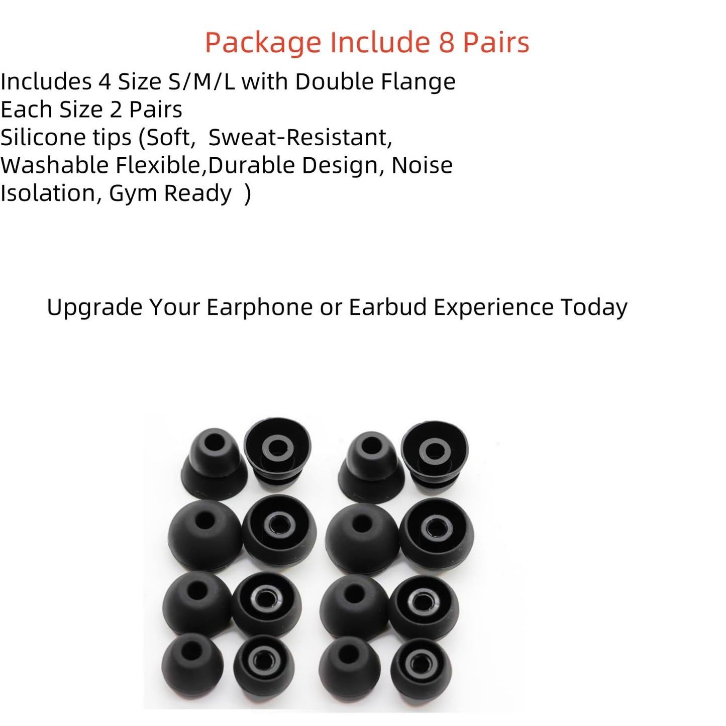 Aginkgo Replacement Ear Tips for Beats Urbeats2.0 Tour2.0 ibeats Beats x, Beats Flex Secure Fit for Powerbeats Pro Silicone Earbuds Washable Sweat-Resistant Noise Isolation 8 Pairs (Black)