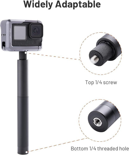 PGYTECH Extendable Selfie Stick (96cm/37.8inch) Aluminum Long Pole Invisible for Insta360 X4/X3, Extension Monopod for GoPro 13/12/11/10 DJI OSMO Pocket 3/2 Action 4/3, AKASO Action Camera Accessories