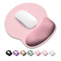 ITNRSIIET Ergonomic Mouse Pad with Wider Memory Foam Wrist Rest +17% - Curved Cushion Reduces Pressure 20%, Pain Relief, Non-Slip, Smooth, Cute Colors, 9.85 x 9 in, White