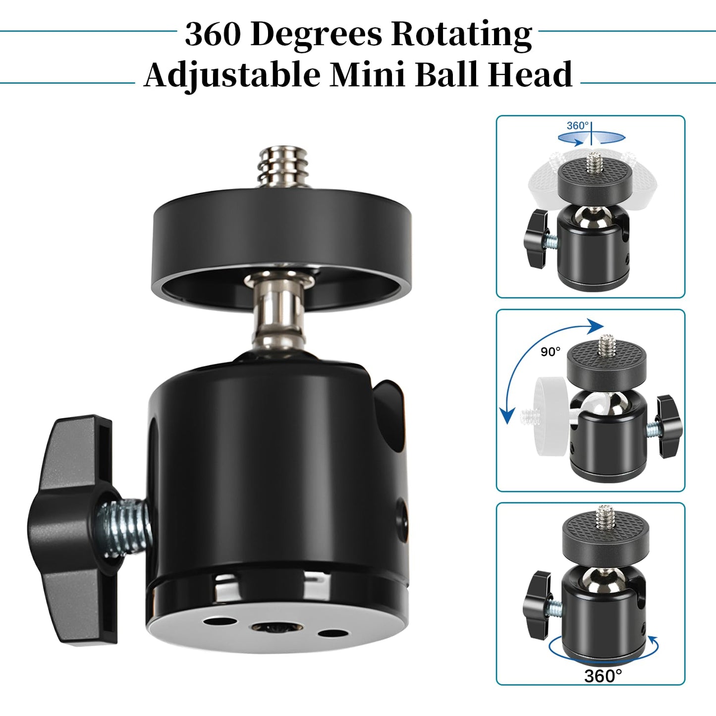 Trail Camera Mount, 4 Pcs Trail Camera Holder with 1/4 in Screw,Hunting Accessories,360° Adjustable Tree Screw Mounting Bracket for Game Cameras, Solar Panels, etc, Easy to Install & Heavy duty